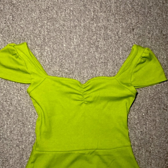 Green heart neckline summer dress - Picture 4 of 6